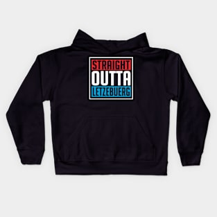 Vintage Letzebuerg design, Straight Outta Letzebuerg, luxembourg Kids Hoodie